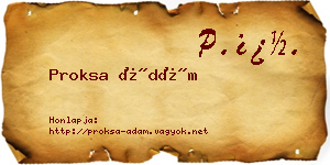 Proksa Ádám névjegykártya